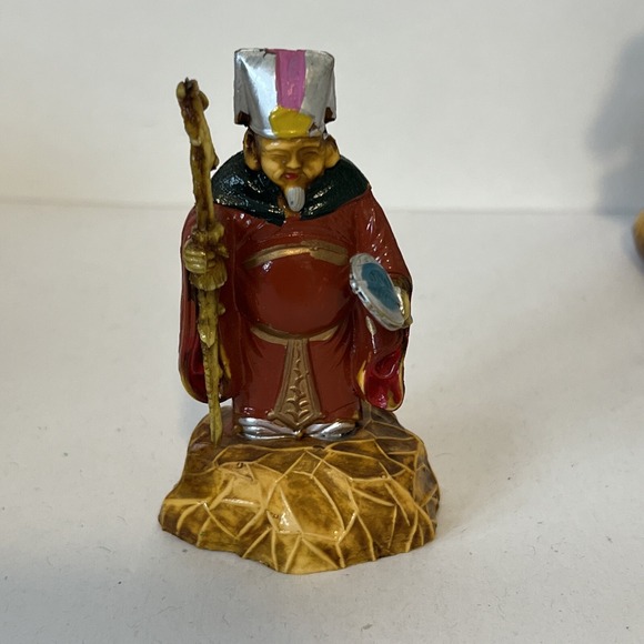 Vintage Japanese Painted Small Celluloid Figures 7 Gods of Good Fortune - Picture 2 of 16